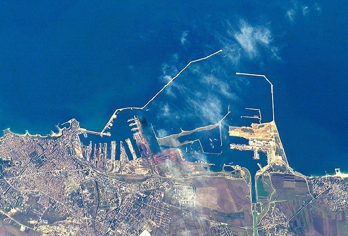 Vedere din Satelit a Portului Constanta